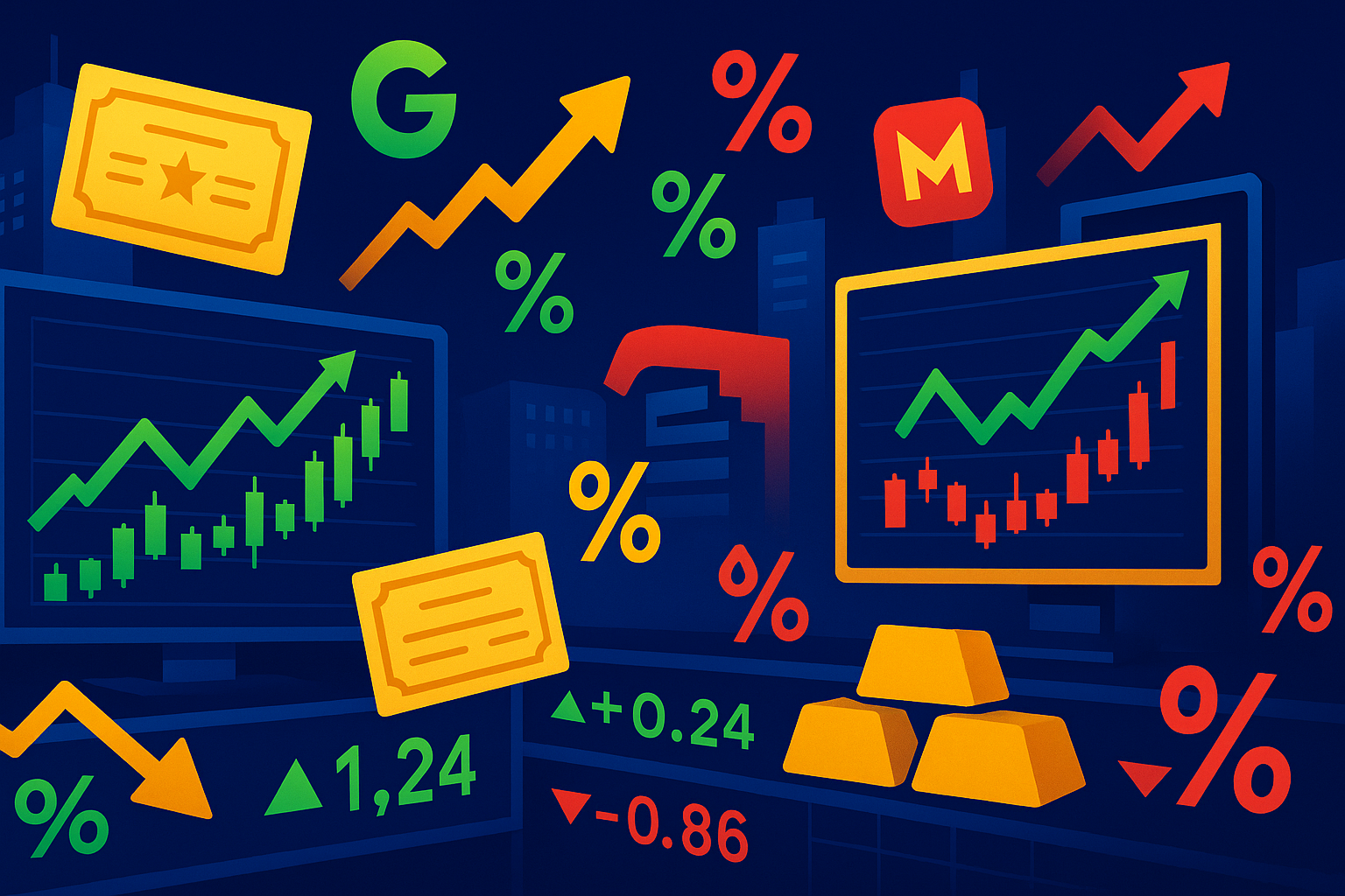 mercado bursátil en movimiento dinámico